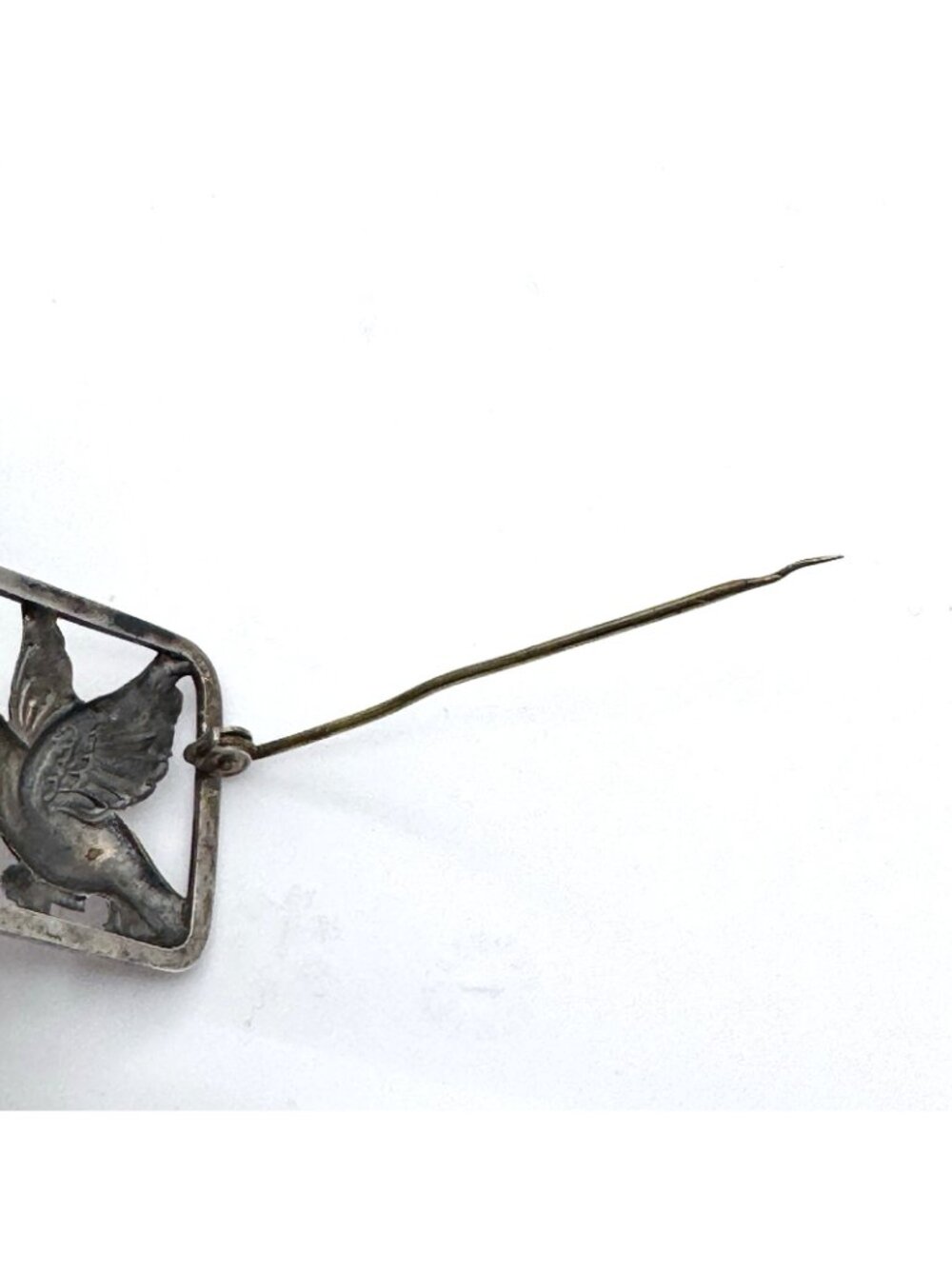 Danish Silver Doves Brooch Christian Veilskov 830S Repousse Vintage Mid-Century - Picture 13 of 16